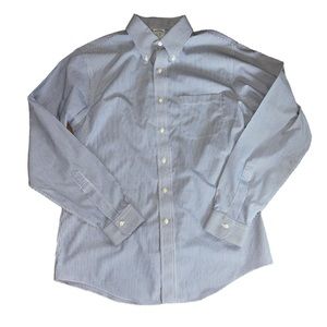 Brooks Brothers blue and white striped button down pocket shirt size 16-36
